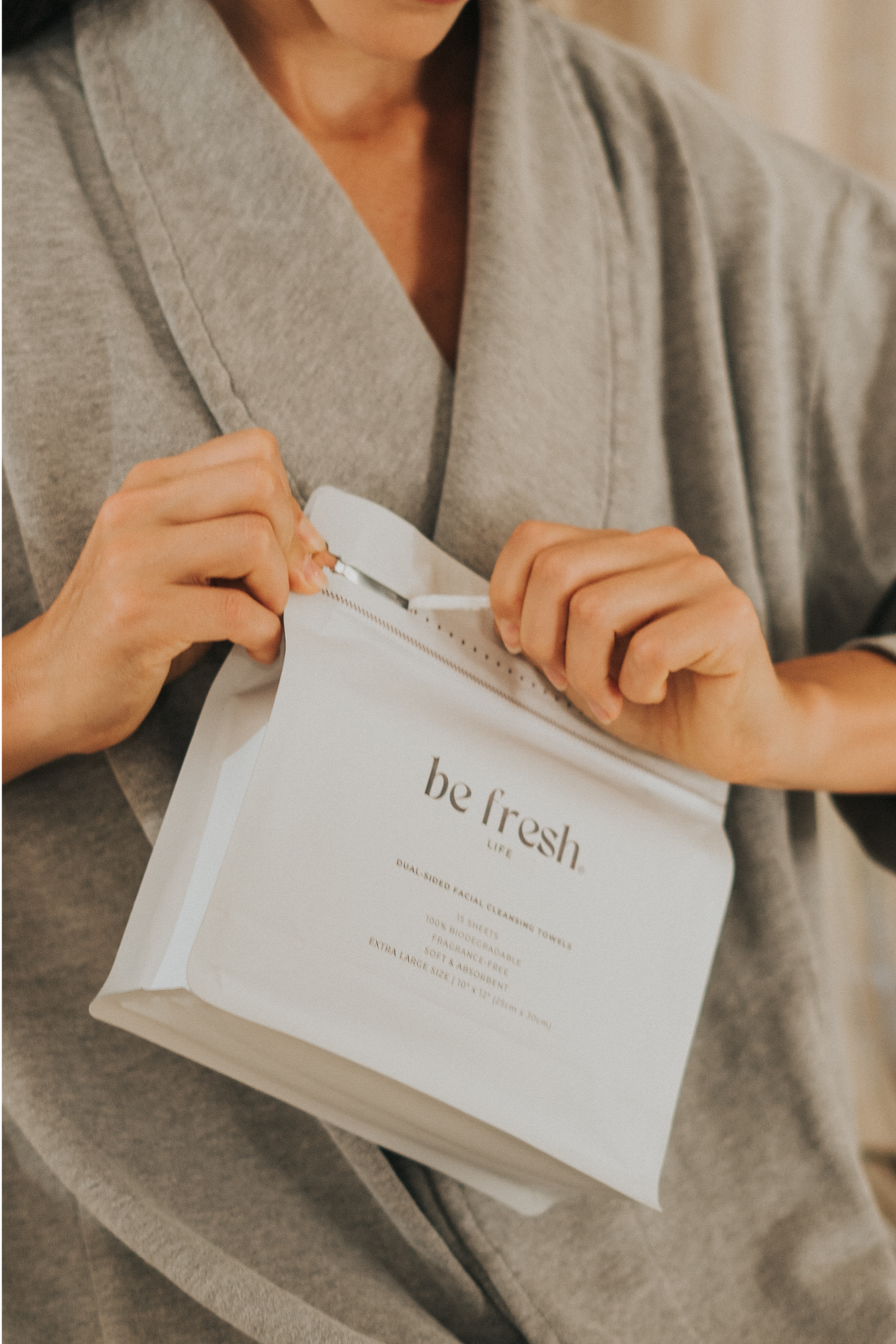 Reuse your Be Fresh Life Facial Cleansing Towels bag!